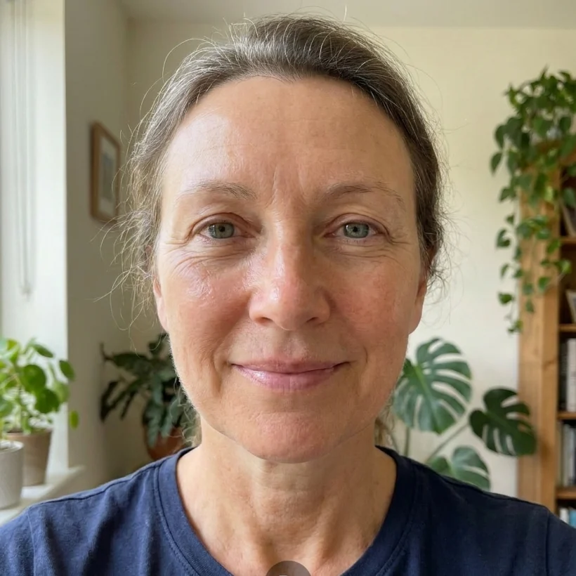 Week-12 result — firmer jawline, eased lines, glass-skin glow