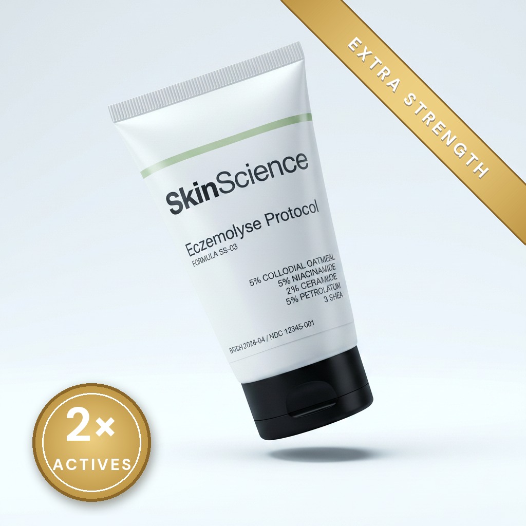 The Eczemolyse extra-strength tube — five actives, zero steroid