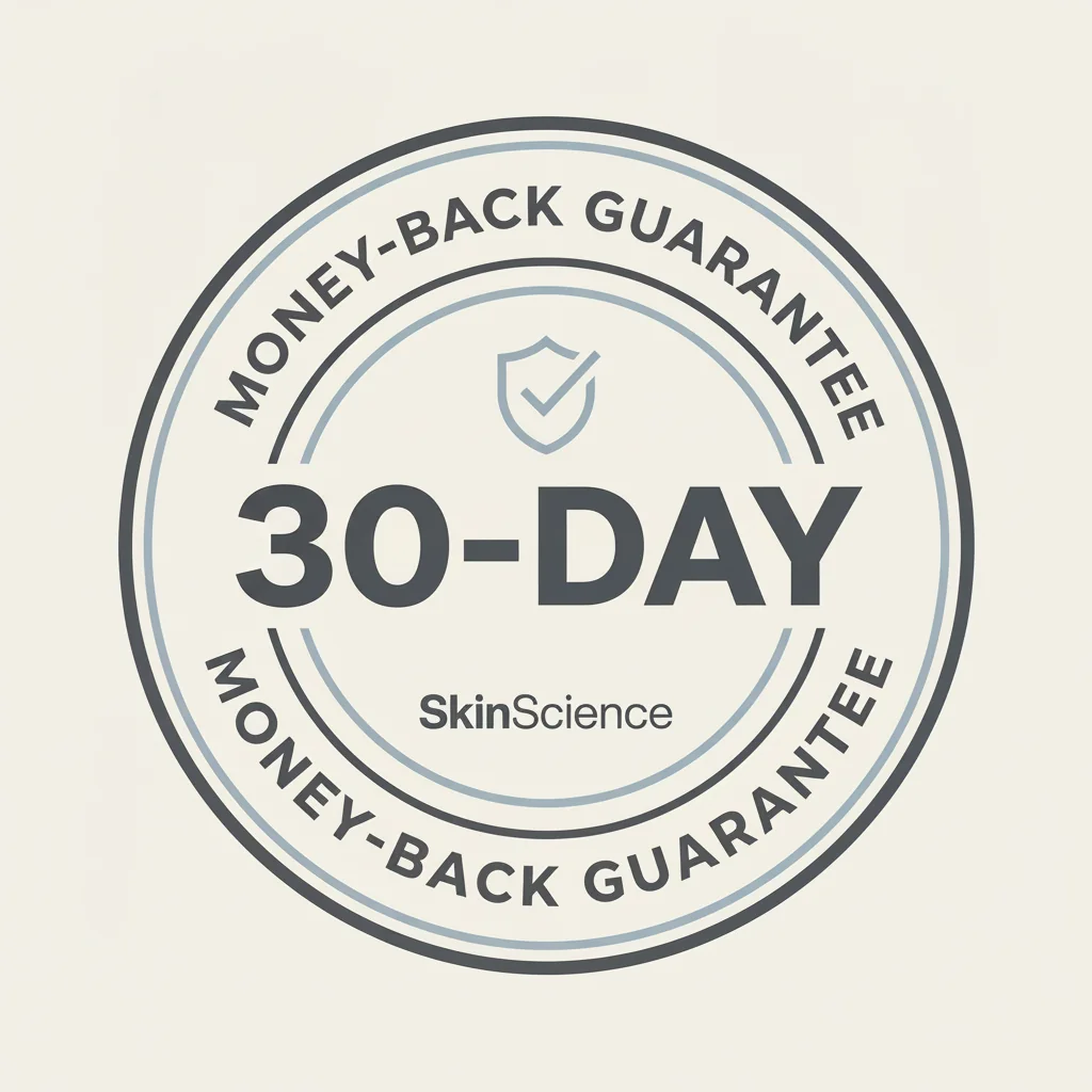 30-day money-back guarantee seal — full refund if your skin isn't smoother, even a half-empty jar