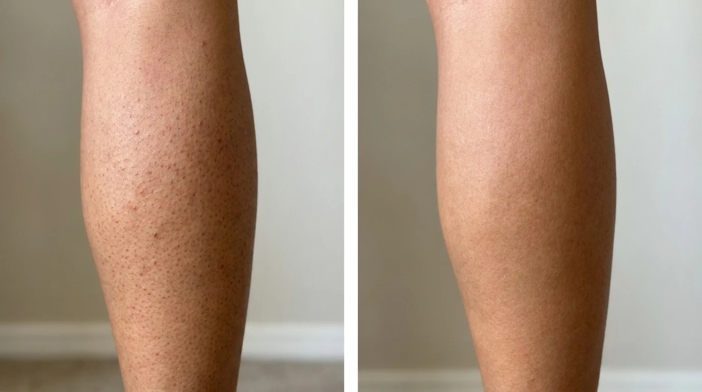 Priya G. — arms + tone evening, week 0 vs week 4