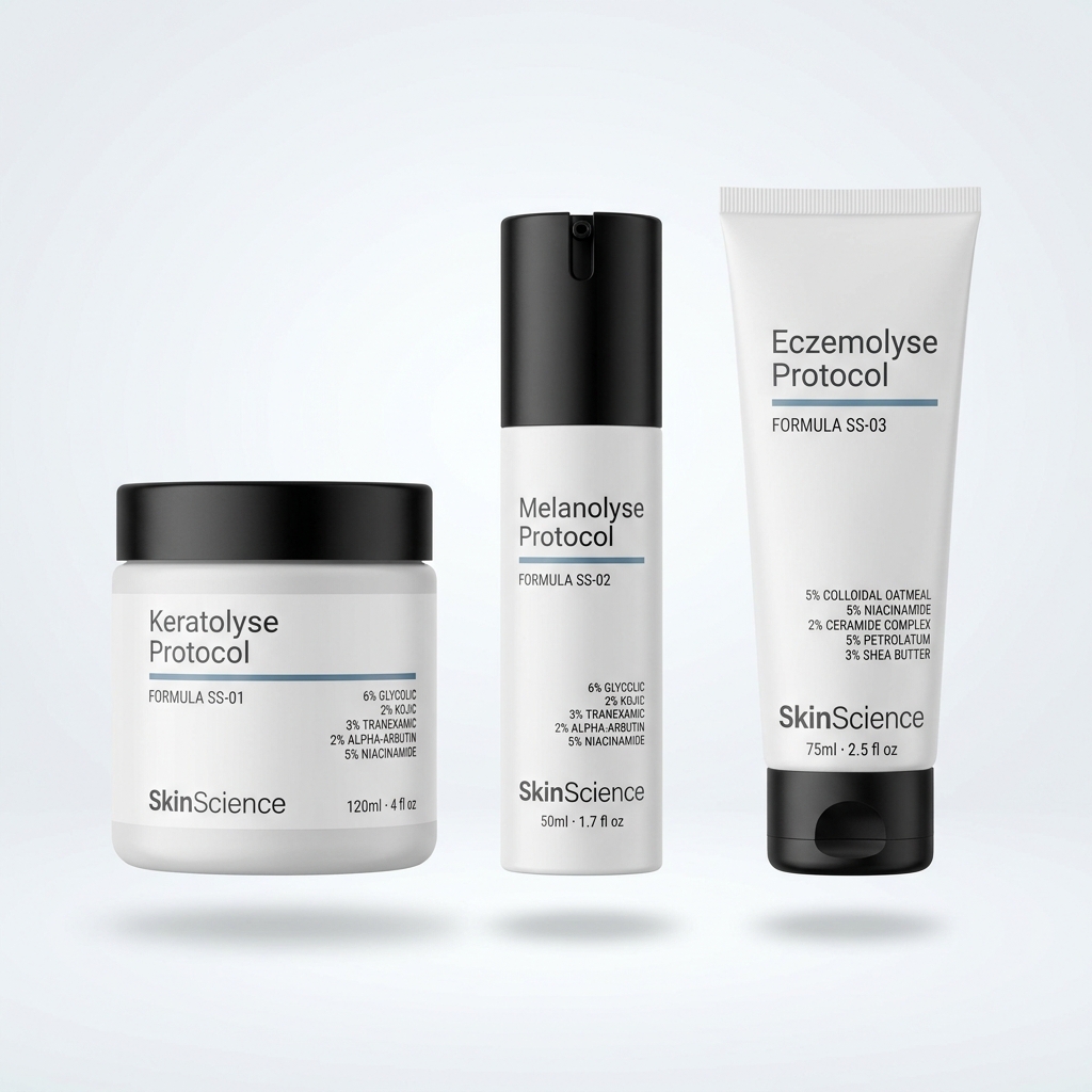 Keratolyse + Melanolyse pairing — Texture / Tone family shot