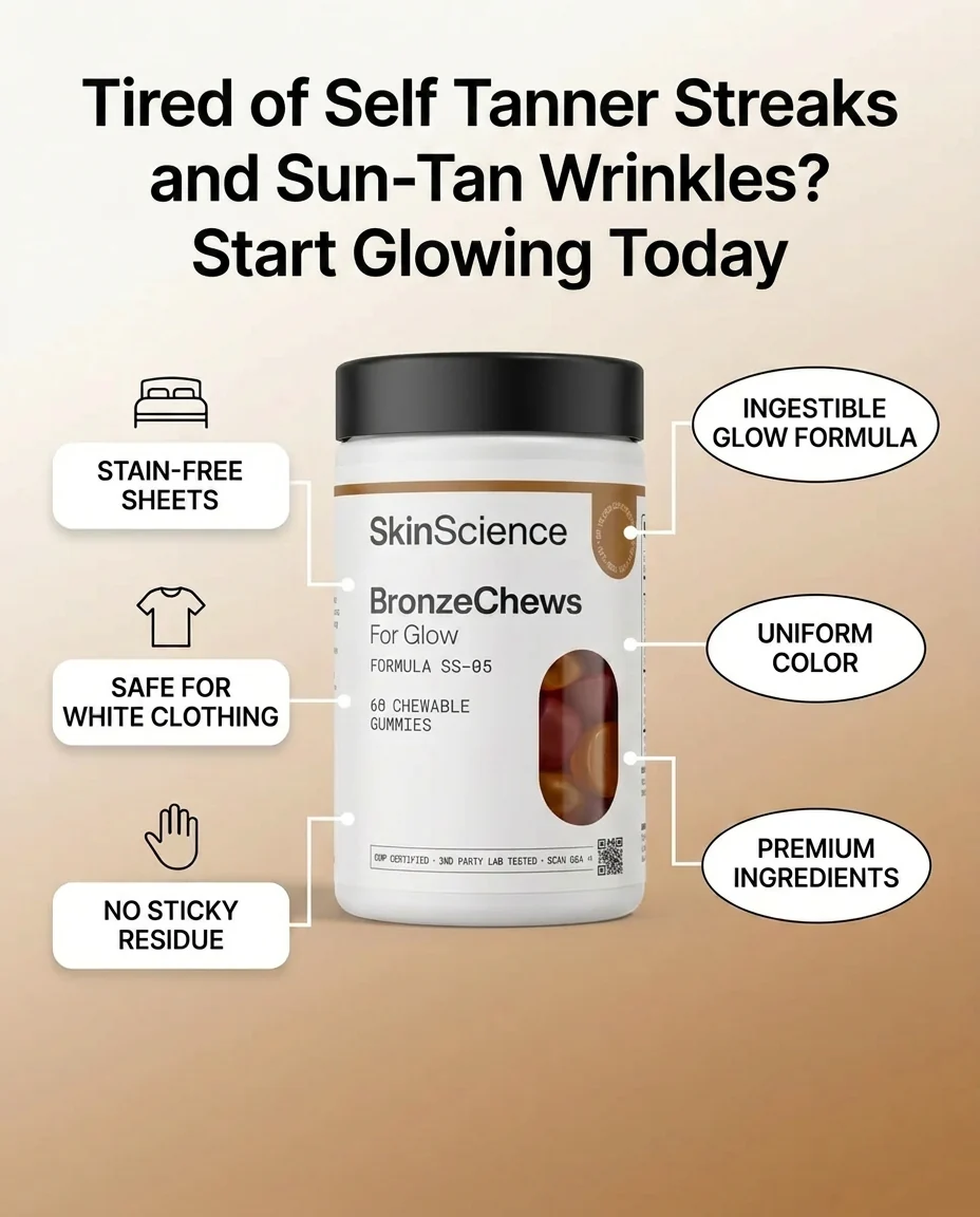 BronzeChews sunless tan — ad 1