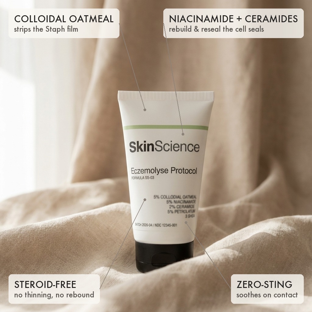 Eczemolyse Protocol — the four fixes mapped onto the product