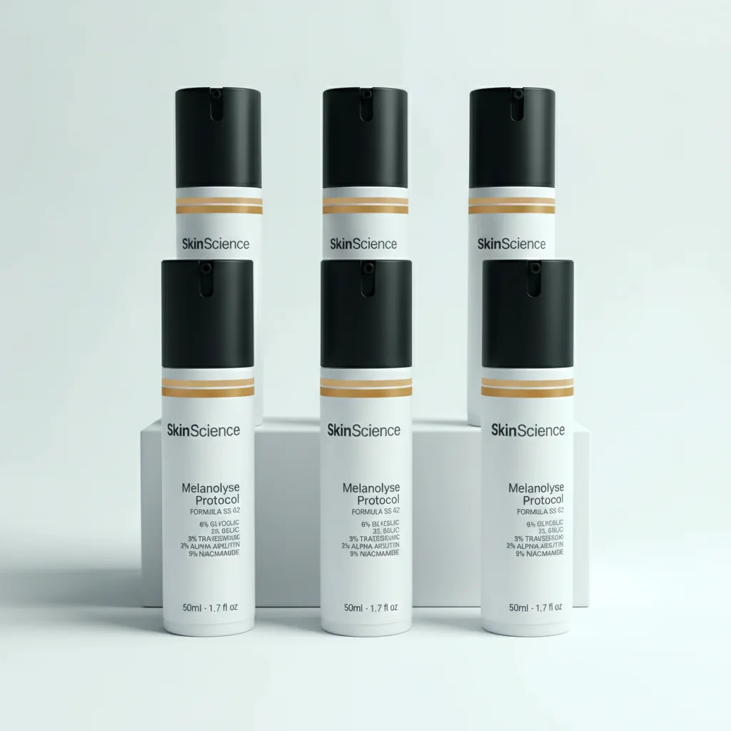 Melanolyse Protocol — Full Treatment · five 50ml airless pumps, buy 3 get 2 free